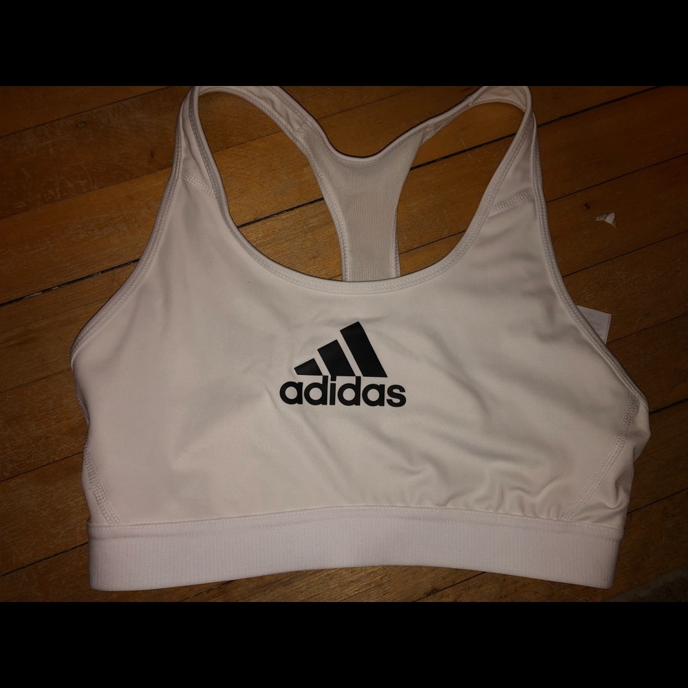 White adidas sports bra